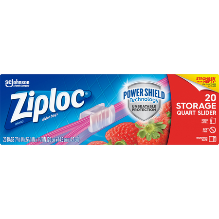ZIPLOC Ziploc Slider qt. Storage Bag, PK240 02150